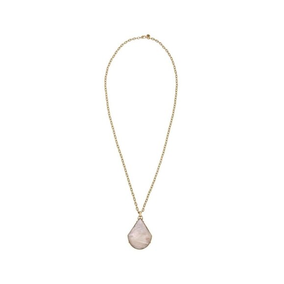The Sak Mother of Pearl Teardrop Pendant Necklace in Gold-tone NWT - Picture 1 of 5
